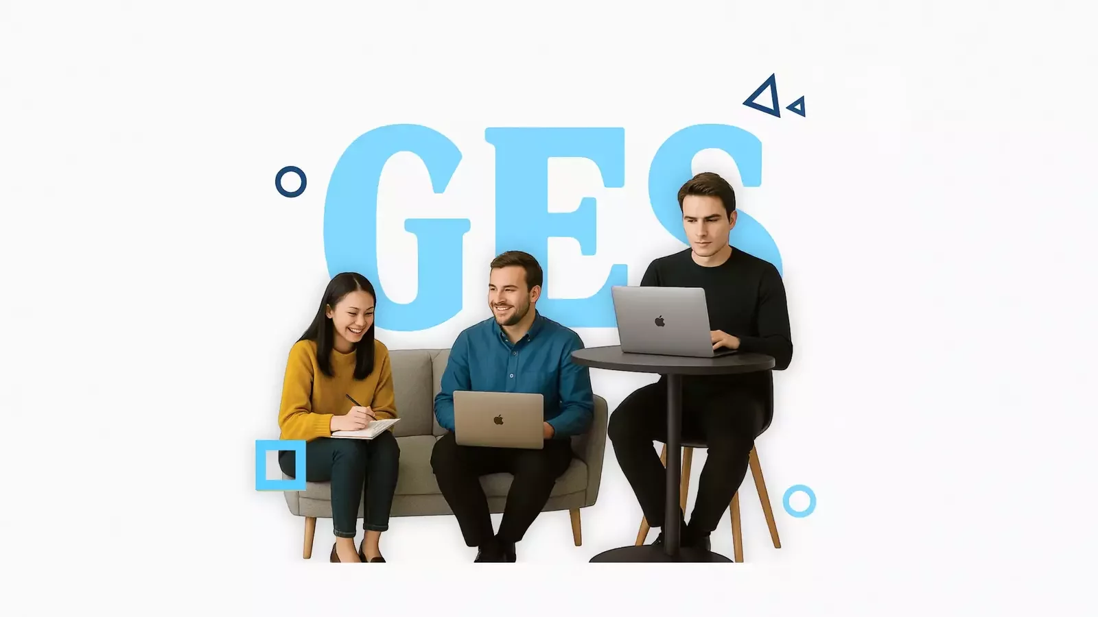 GlobalEdgeSolution CRM team collaborating with laptops and notes in a modern workspace, focusing on business automation and digital growth.